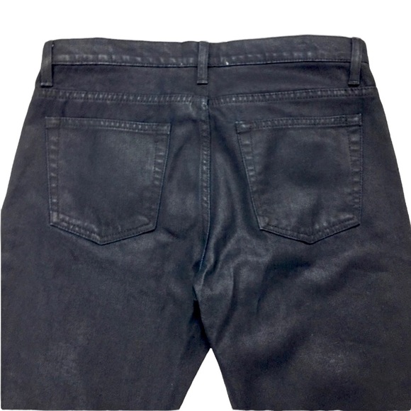 Sandro Paris Droid Blue Waxed Denim Slim fit Jeans Style # P4589W - Picture 5 of 8